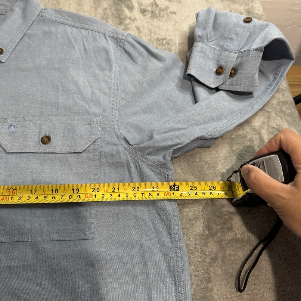Carhartt Relaxed Fit Longsleeve Button Shirt Mens L Embroidered Logo Work Office - Picture 7 of 8